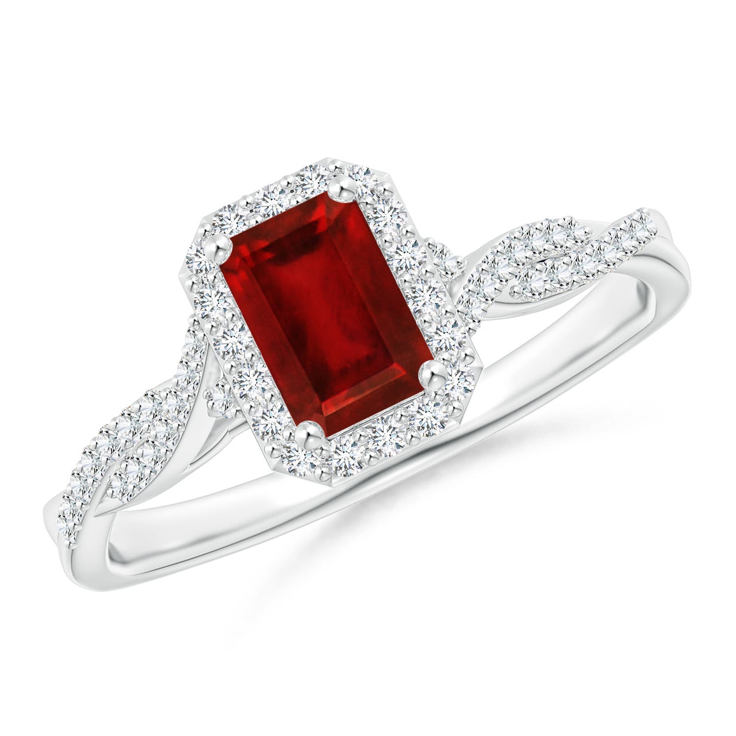 AAAA - Ruby / 0.91 CT / 14 KT White Gold