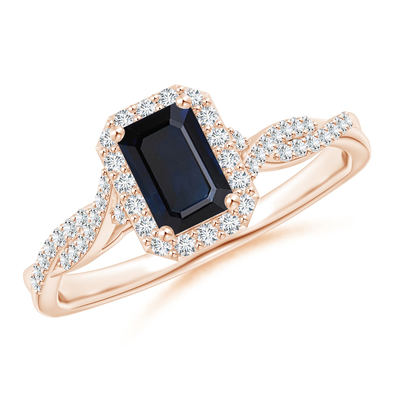 A - Blue Sapphire / 0.91 CT / 14 KT Rose Gold