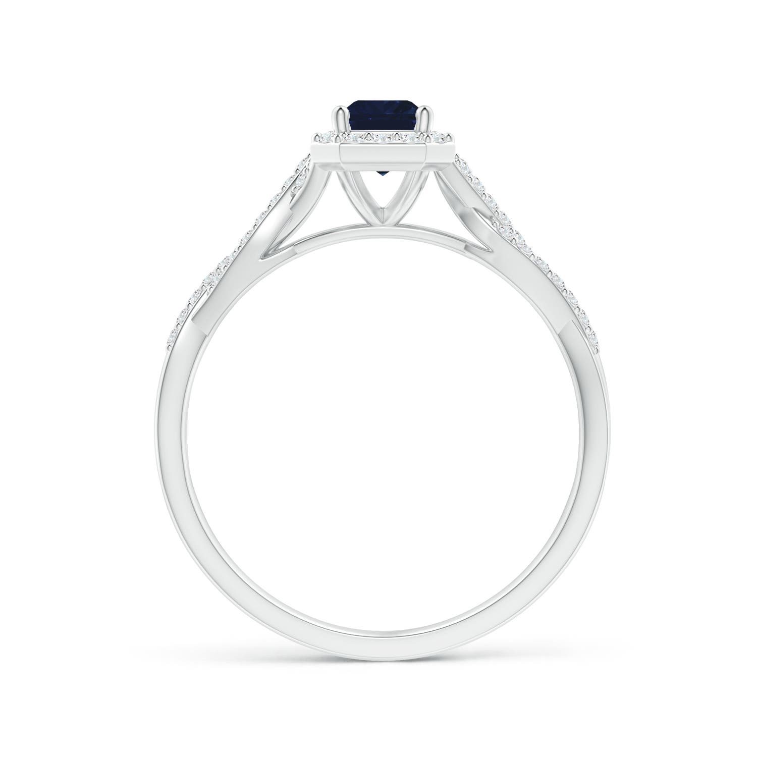 AA - Blue Sapphire / 0.91 CT / 14 KT White Gold