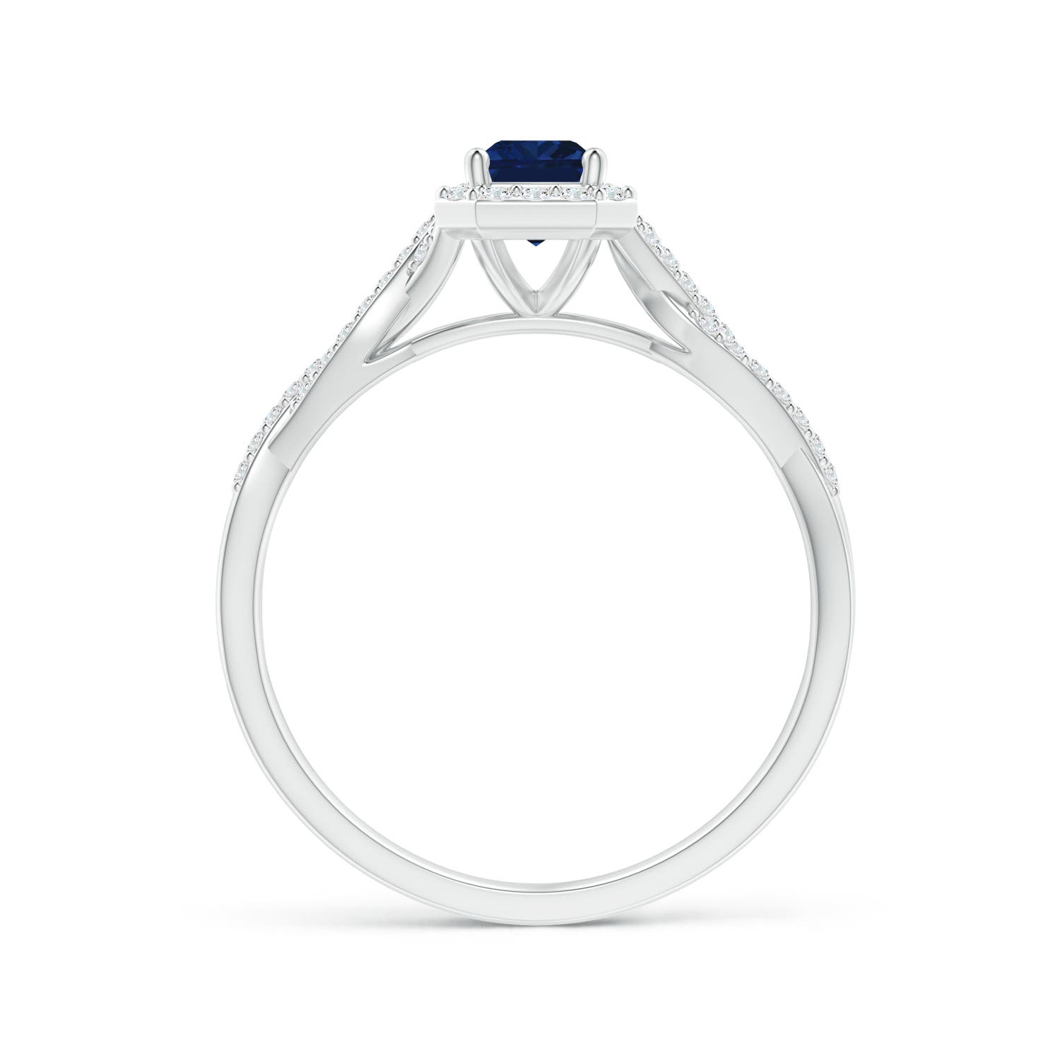 AAA - Blue Sapphire / 0.91 CT / 14 KT White Gold