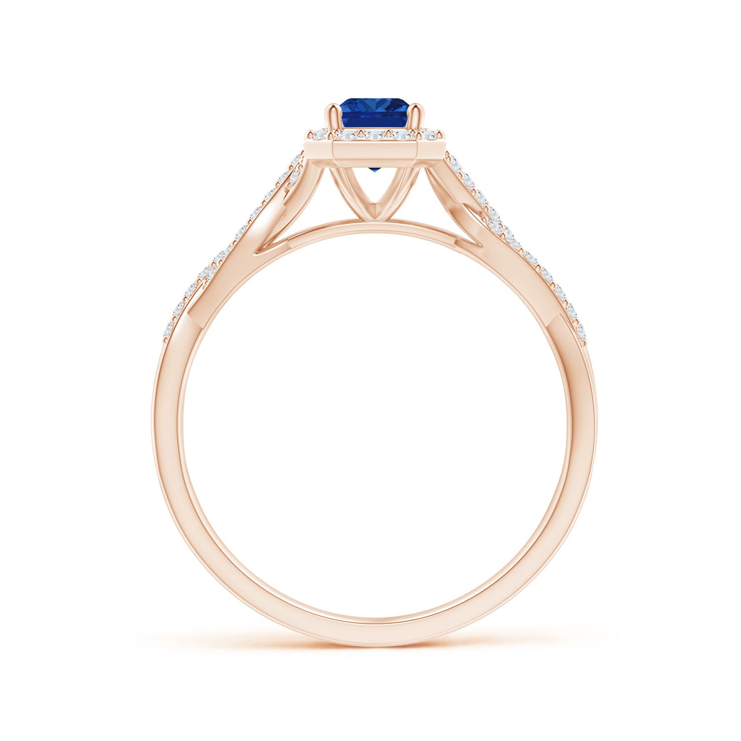 AAAA - Blue Sapphire / 0.91 CT / 14 KT Rose Gold