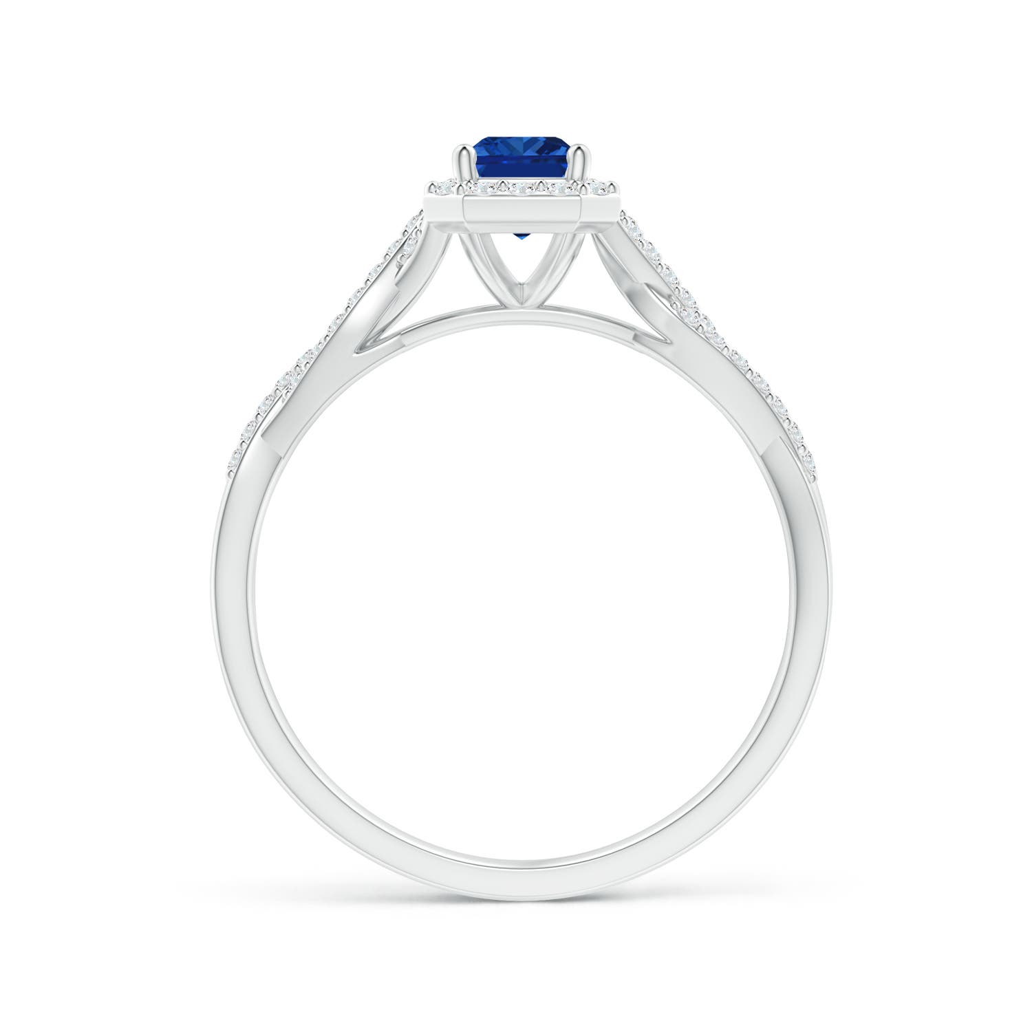 AAAA - Blue Sapphire / 0.91 CT / 14 KT White Gold