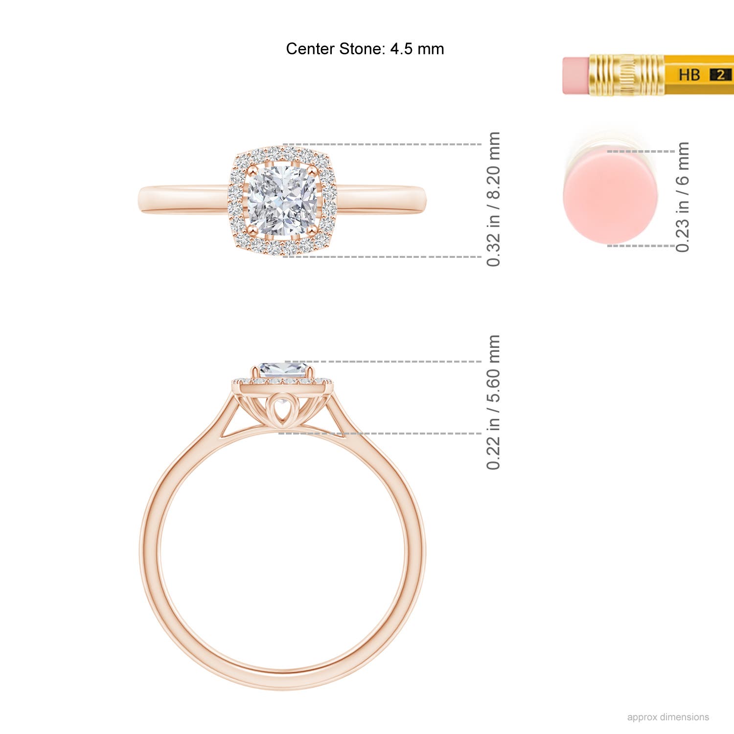 H, SI2 / 0.48 CT / 14 KT Rose Gold