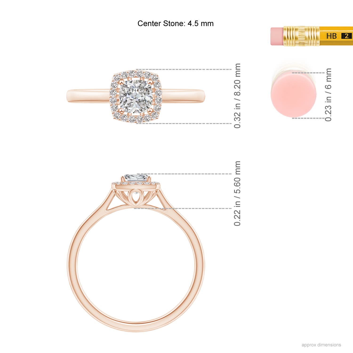 I-J, I1-I2 / 0.48 CT / 14 KT Rose Gold