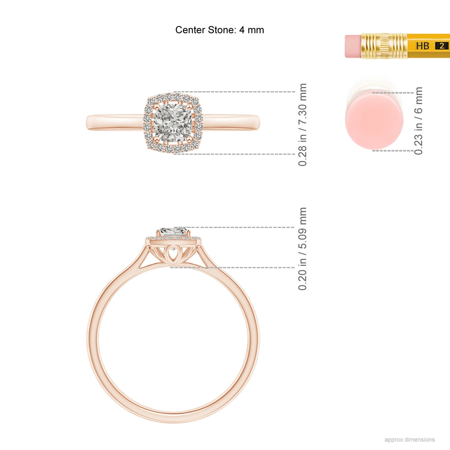 K, I3 / 0.32 CT / 14 KT Rose Gold