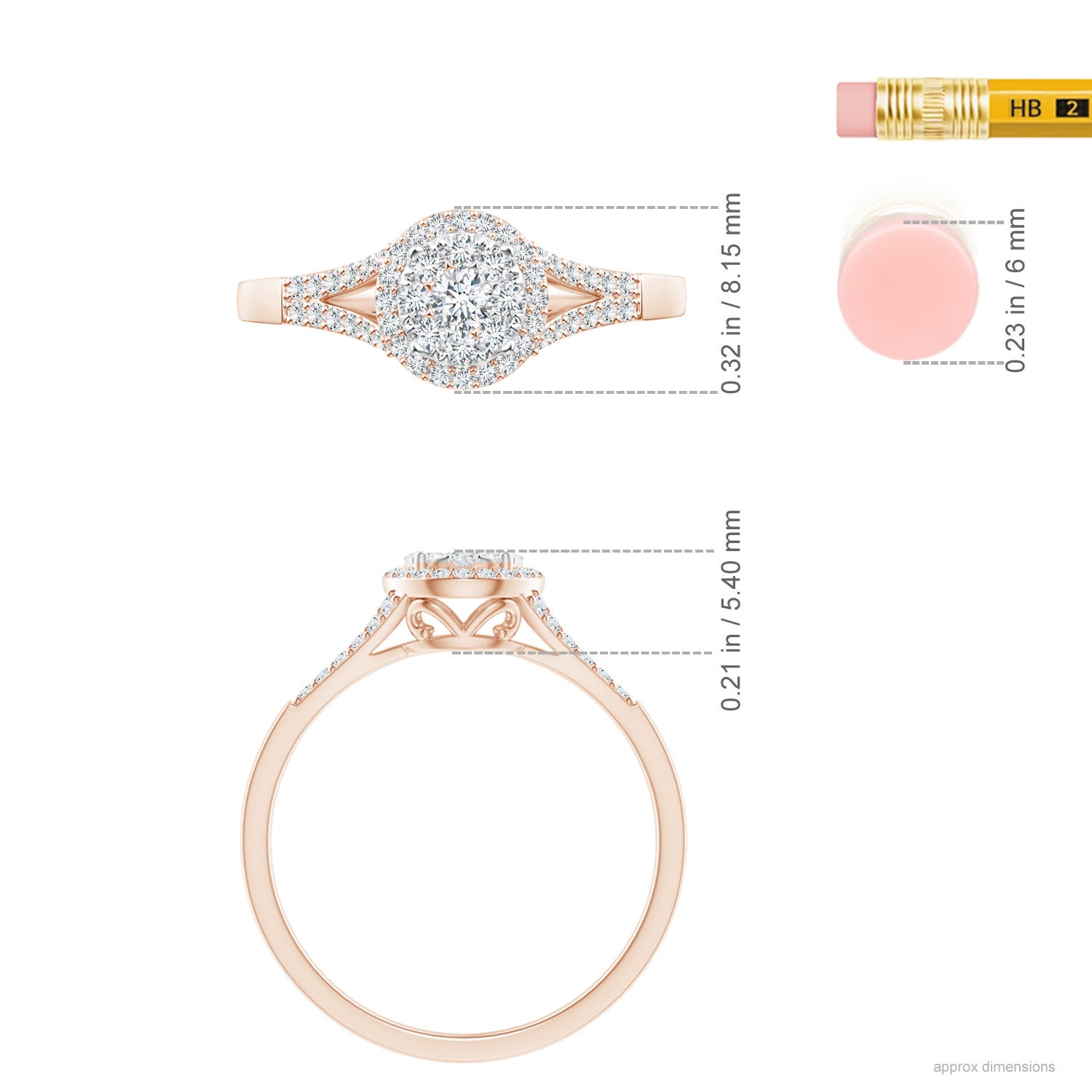 F-G, VS / 0.36 CT / 14 KT Rose Gold