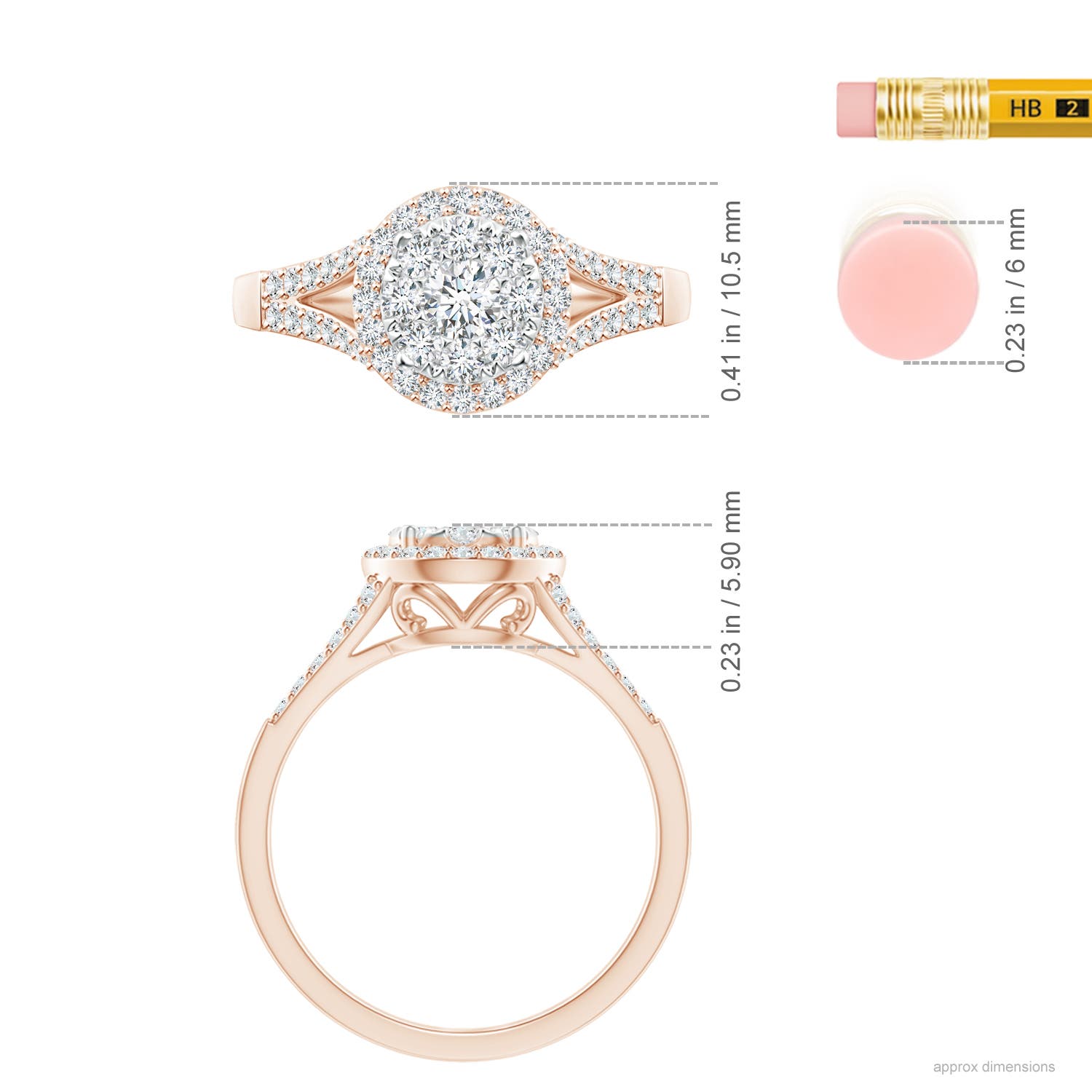 F-G, VS / 0.6 CT / 14 KT Rose Gold