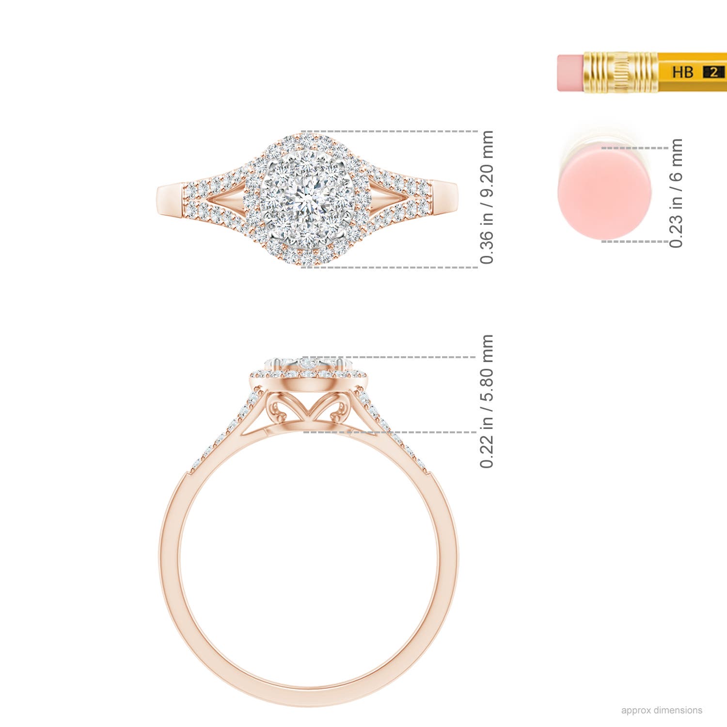 F-G, VS / 0.51 CT / 14 KT Rose Gold