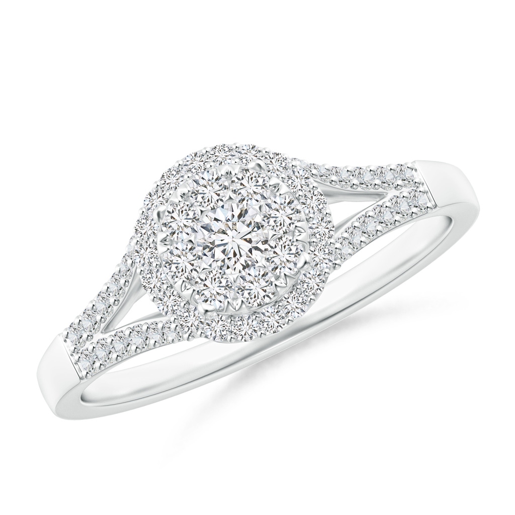 3mm HSI2 Composite Diamond Halo Split Shank Engagement Ring in White Gold