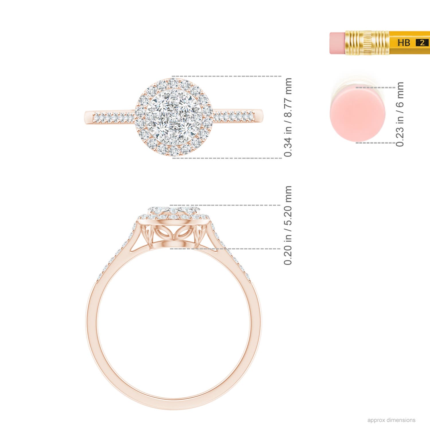 F-G, VS / 0.49 CT / 14 KT Rose Gold