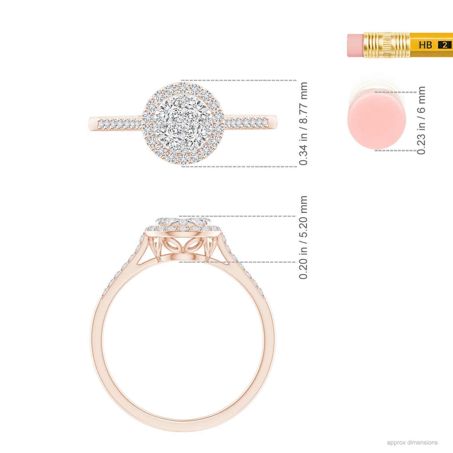 H, SI2 / 0.49 CT / 14 KT Rose Gold