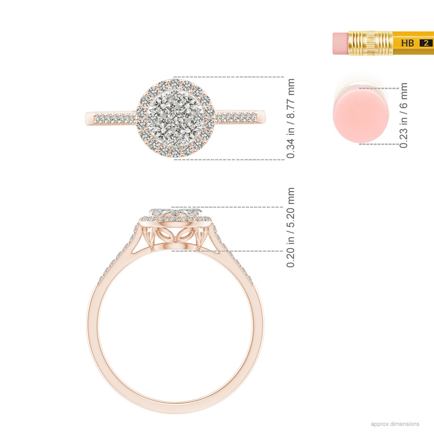 K, I3 / 0.49 CT / 14 KT Rose Gold