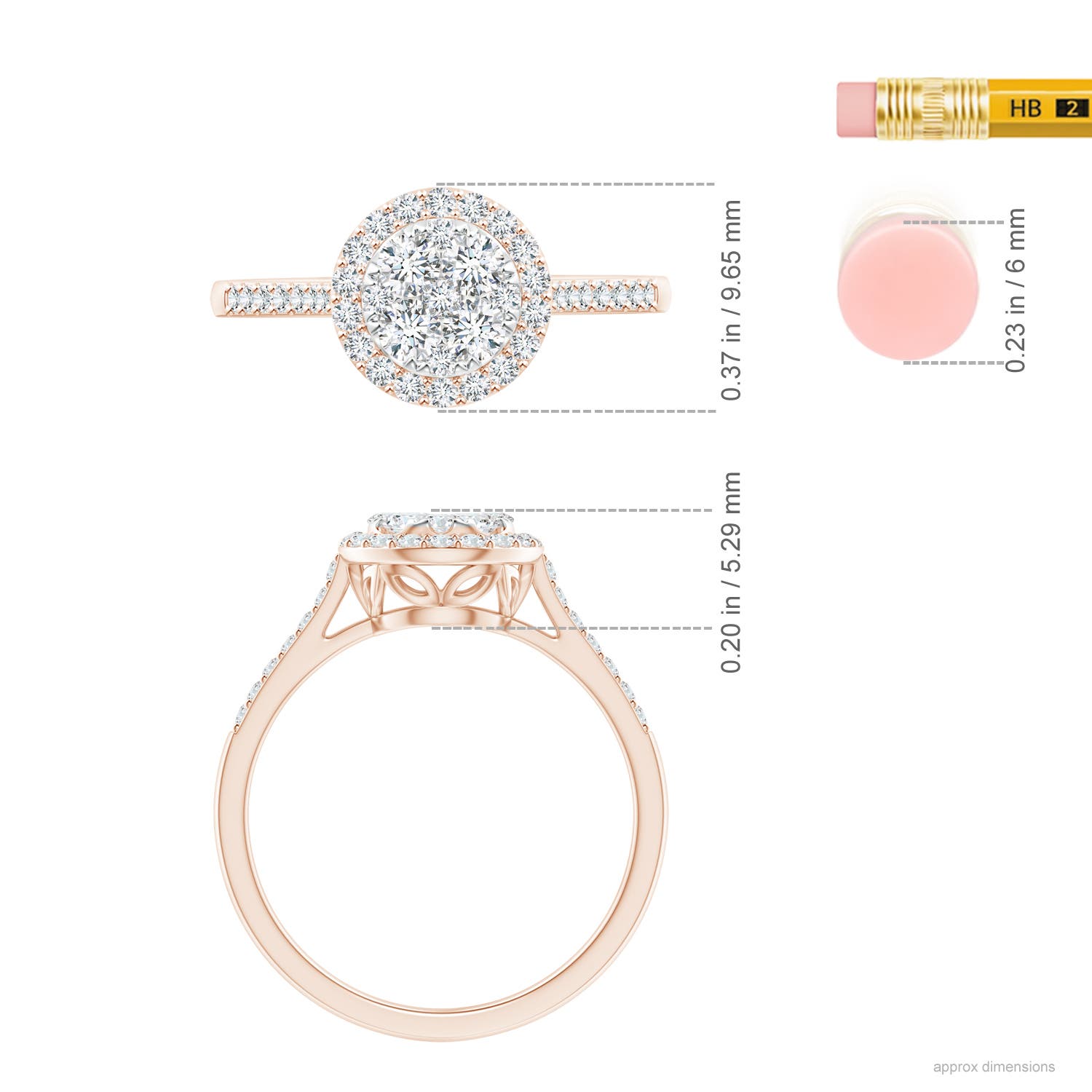 F-G, VS / 0.61 CT / 14 KT Rose Gold