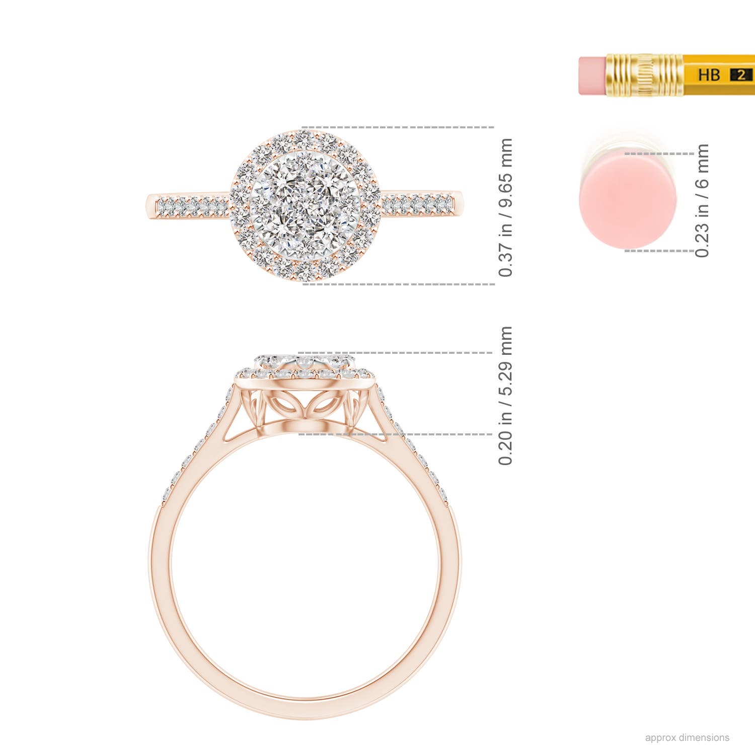 I-J, I1-I2 / 0.61 CT / 14 KT Rose Gold