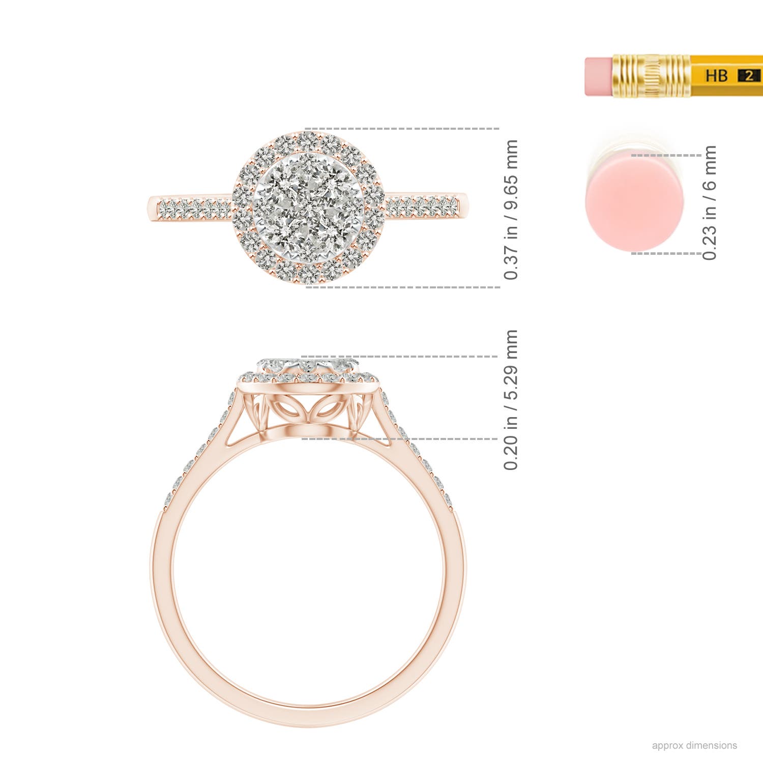 K, I3 / 0.61 CT / 14 KT Rose Gold