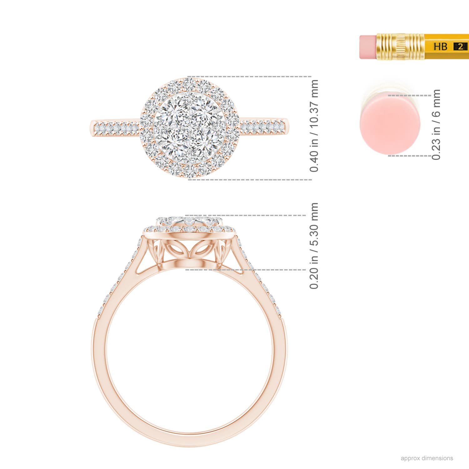 H, SI2 / 0.73 CT / 14 KT Rose Gold