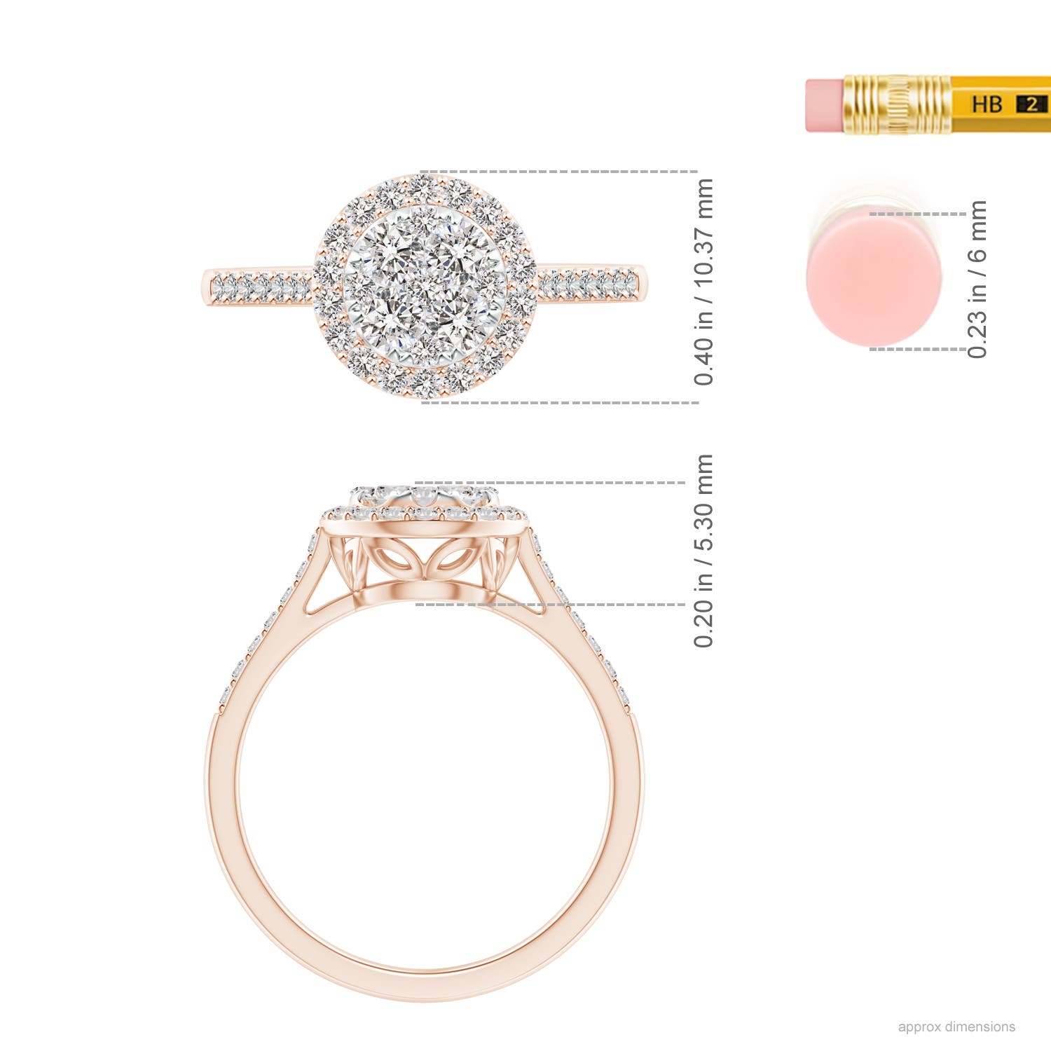 I-J, I1-I2 / 0.73 CT / 14 KT Rose Gold