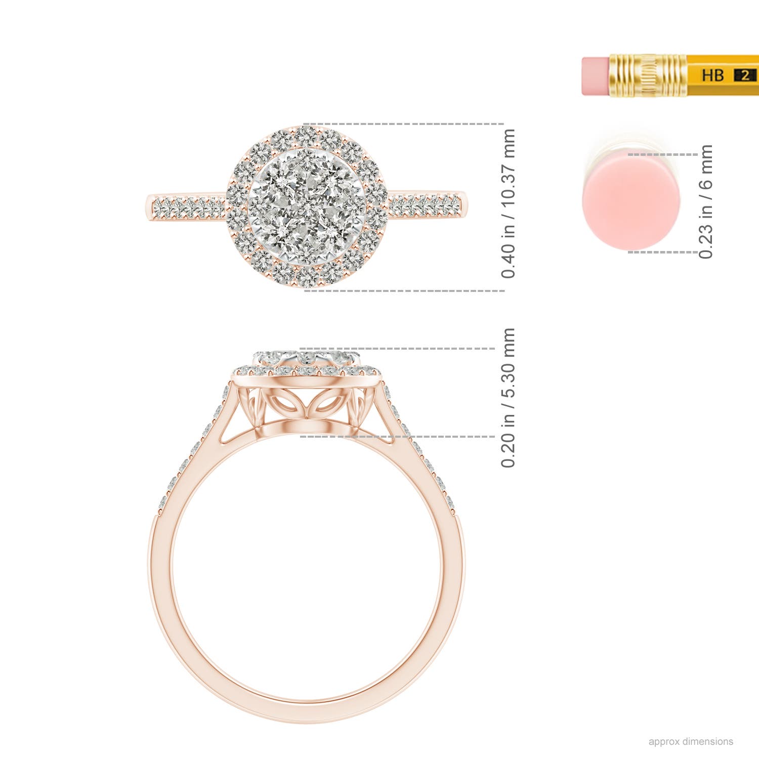 K, I3 / 0.73 CT / 14 KT Rose Gold