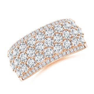 2.45mm GVS2 Five-Row Diamond Broad Anniversary Ring in Rose Gold