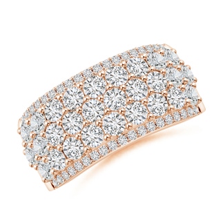 2.45mm HSI2 Five-Row Diamond Broad Anniversary Ring in Rose Gold