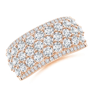 2.7mm GVS2 Five-Row Diamond Broad Anniversary Ring in Rose Gold