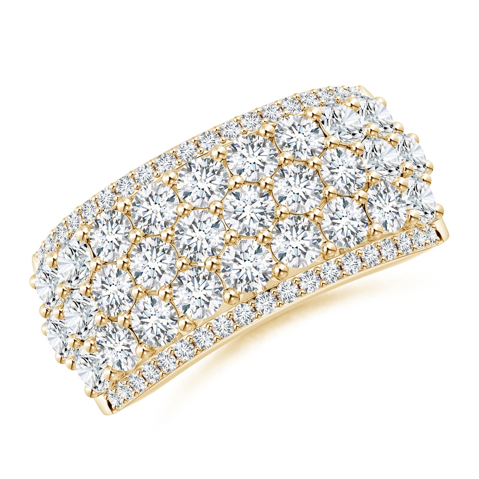 2.7mm GVS2 Five-Row Diamond Broad Anniversary Ring in Yellow Gold 