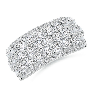 2.7mm HSI2 Five-Row Diamond Broad Anniversary Ring in P950 Platinum