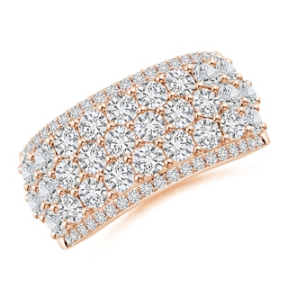 2.7mm HSI2 Five-Row Diamond Broad Anniversary Ring in Rose Gold