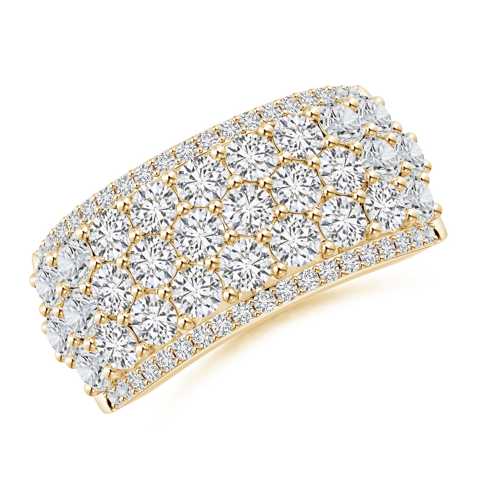 2.7mm HSI2 Five-Row Diamond Broad Anniversary Ring in Yellow Gold 