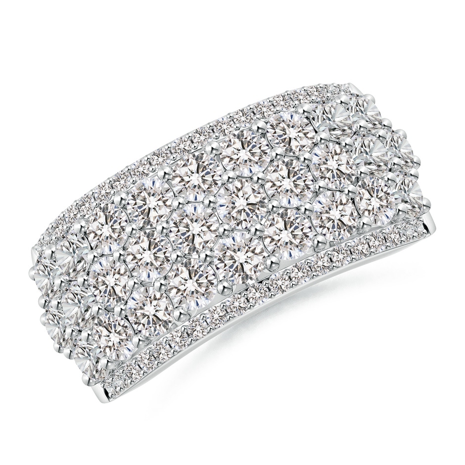 2.7mm IJI1I2 Five-Row Diamond Broad Anniversary Ring in White Gold 