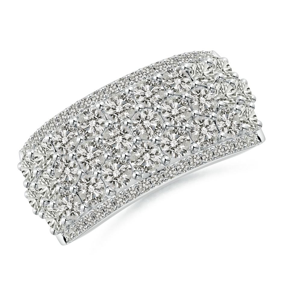 2.7mm KI3 Five-Row Diamond Broad Anniversary Ring in White Gold 