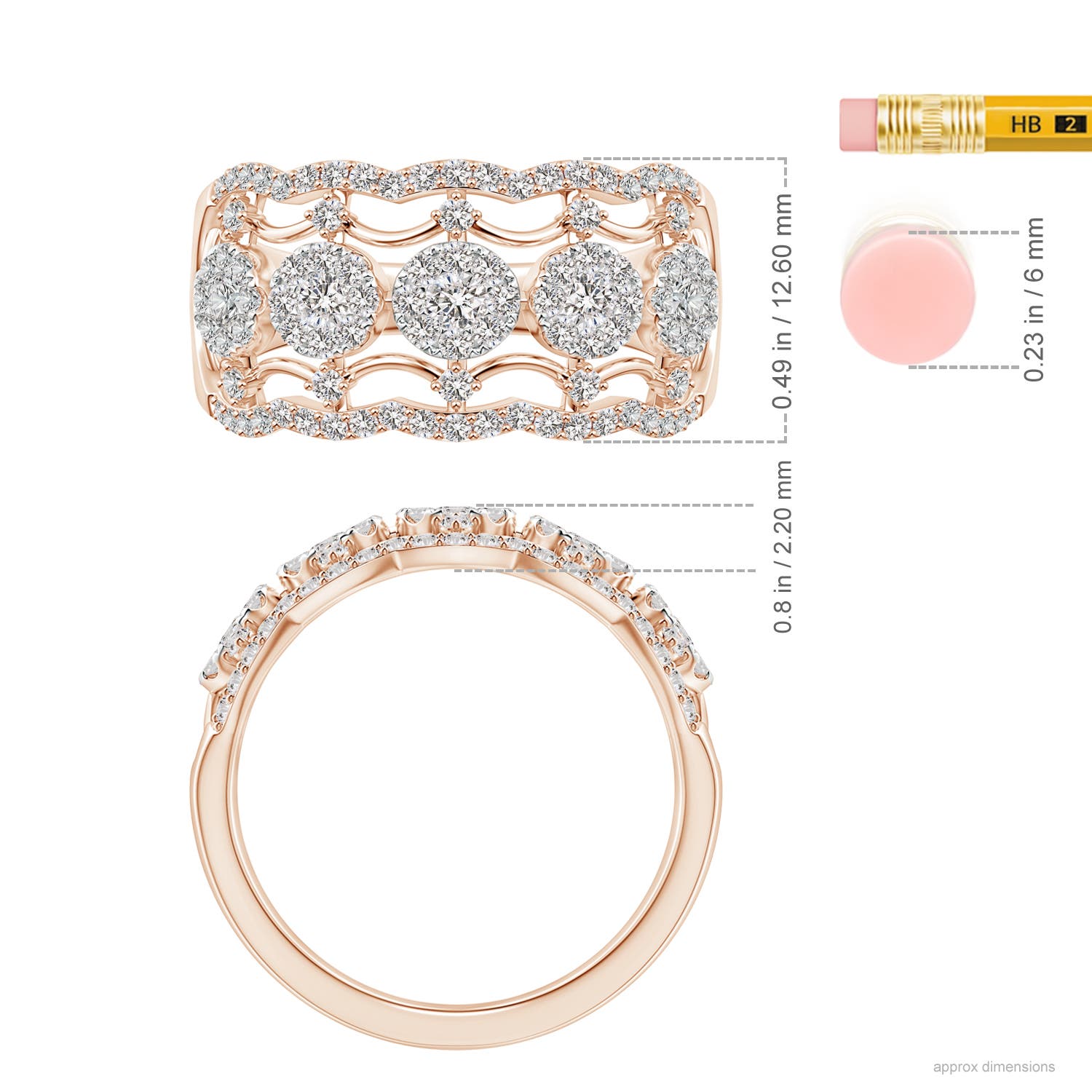 I-J, I1-I2 / 1.02 CT / 14 KT Rose Gold