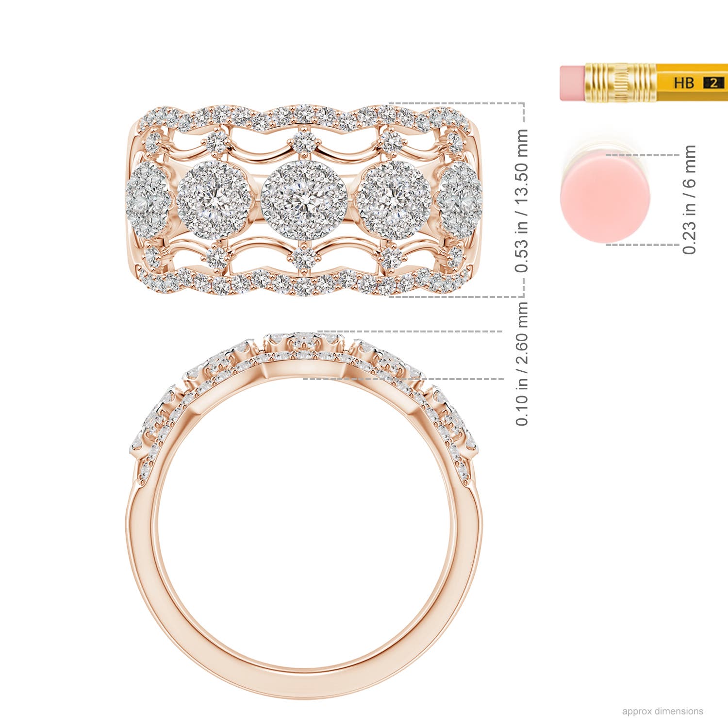 I-J, I1-I2 / 1.32 CT / 14 KT Rose Gold