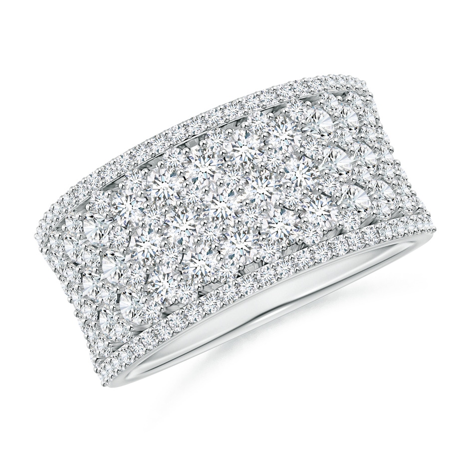 2.3mm GVS2 Multi-Row Diamond Concave Broad Anniversary Ring in P950 Platinum 