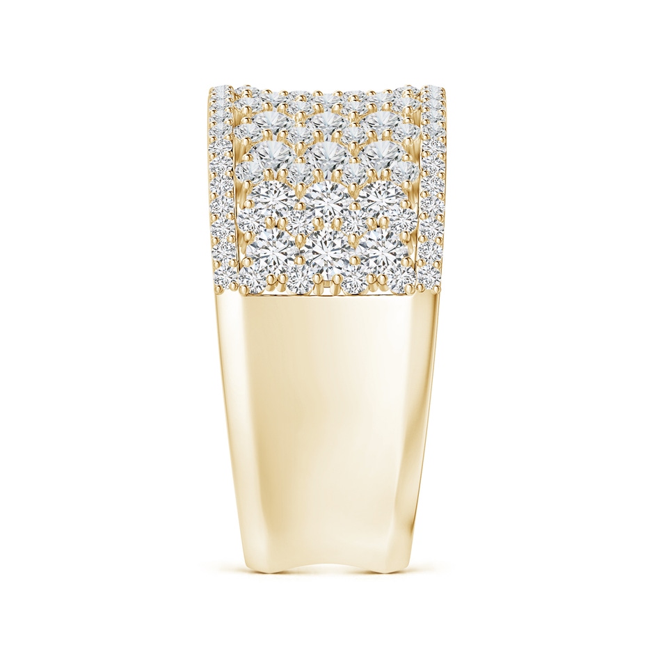 2.3mm HSI2 Multi-Row Diamond Concave Broad Anniversary Ring in Yellow Gold side-2
