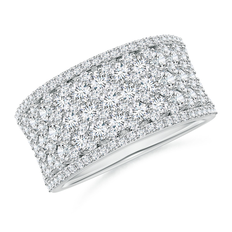2.4mm GVS2 Multi-Row Diamond Concave Broad Anniversary Ring in P950 Platinum 