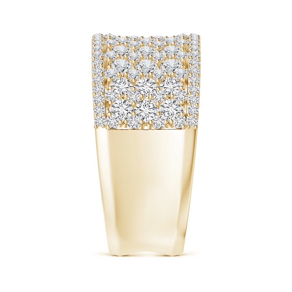 2.4mm HSI2 Multi-Row Diamond Concave Broad Anniversary Ring in Yellow Gold side-2