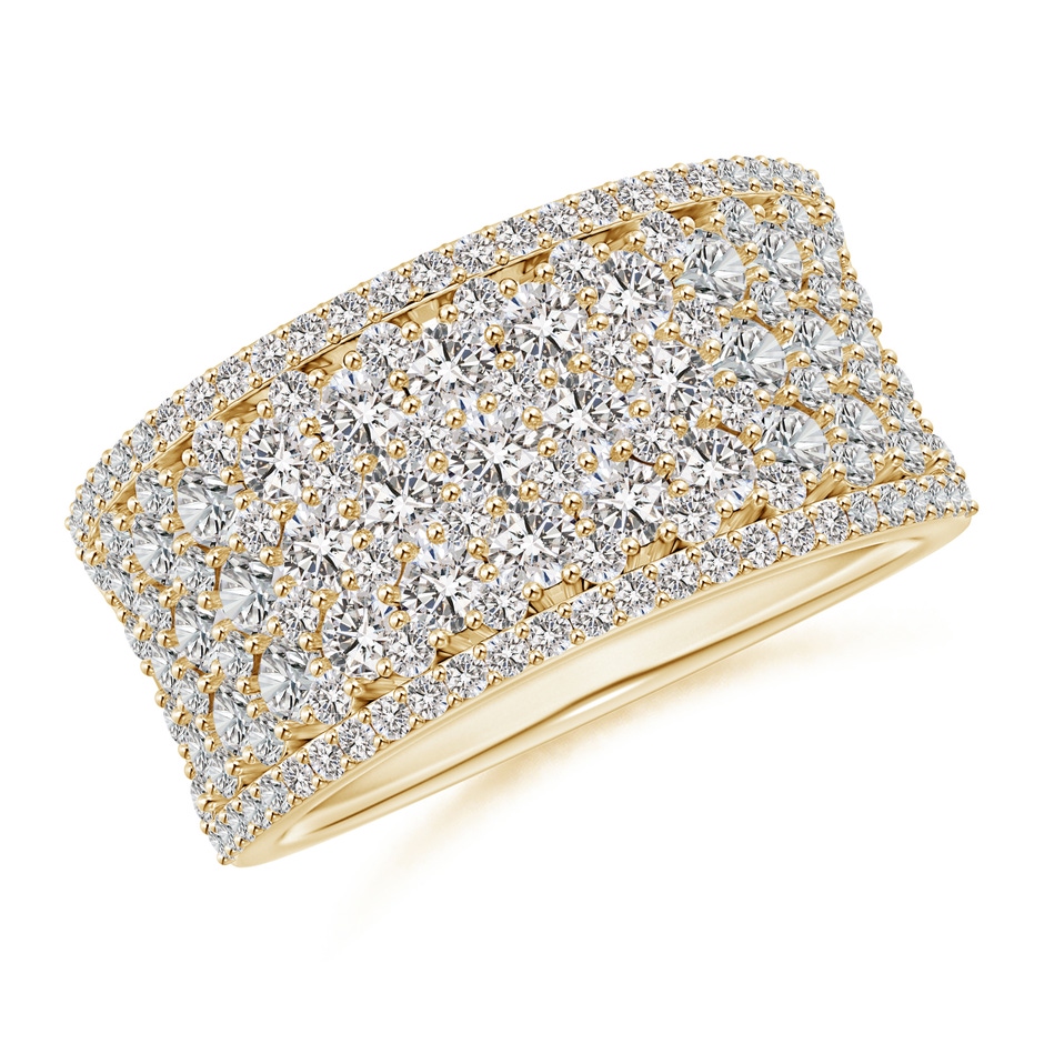 2.4mm IJI1I2 Multi-Row Diamond Concave Broad Anniversary Ring in Yellow Gold 