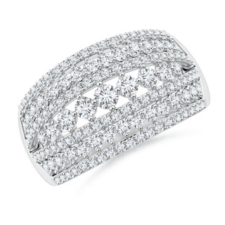 2.5mm GVS2 Multi-Row Graduated Diamond Broad Anniversary Ring in P950 Platinum