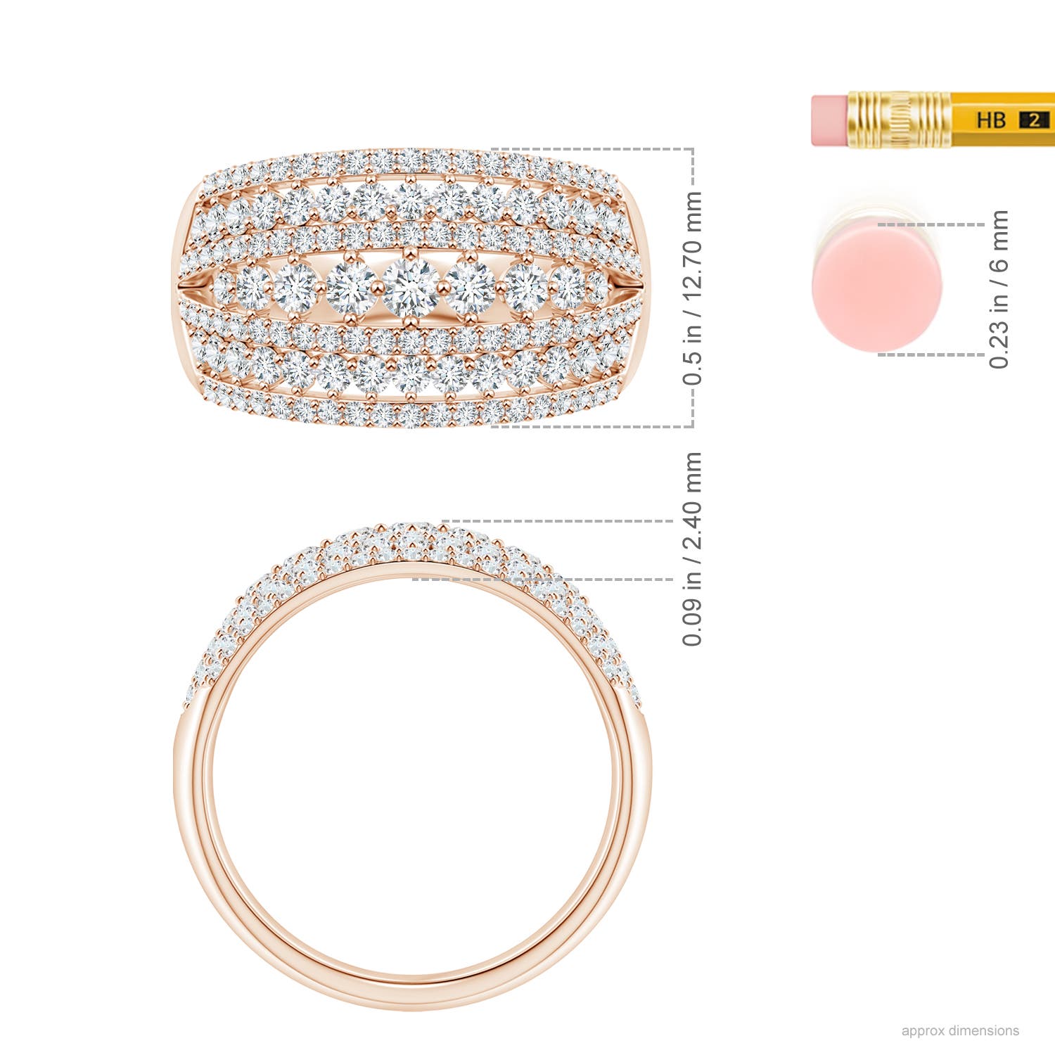 F-G, VS / 1.31 CT / 14 KT Rose Gold