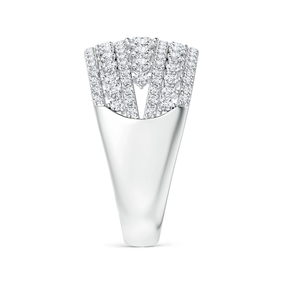 2.5mm GVS2 Multi-Row Graduated Diamond Broad Anniversary Ring in White Gold side-2