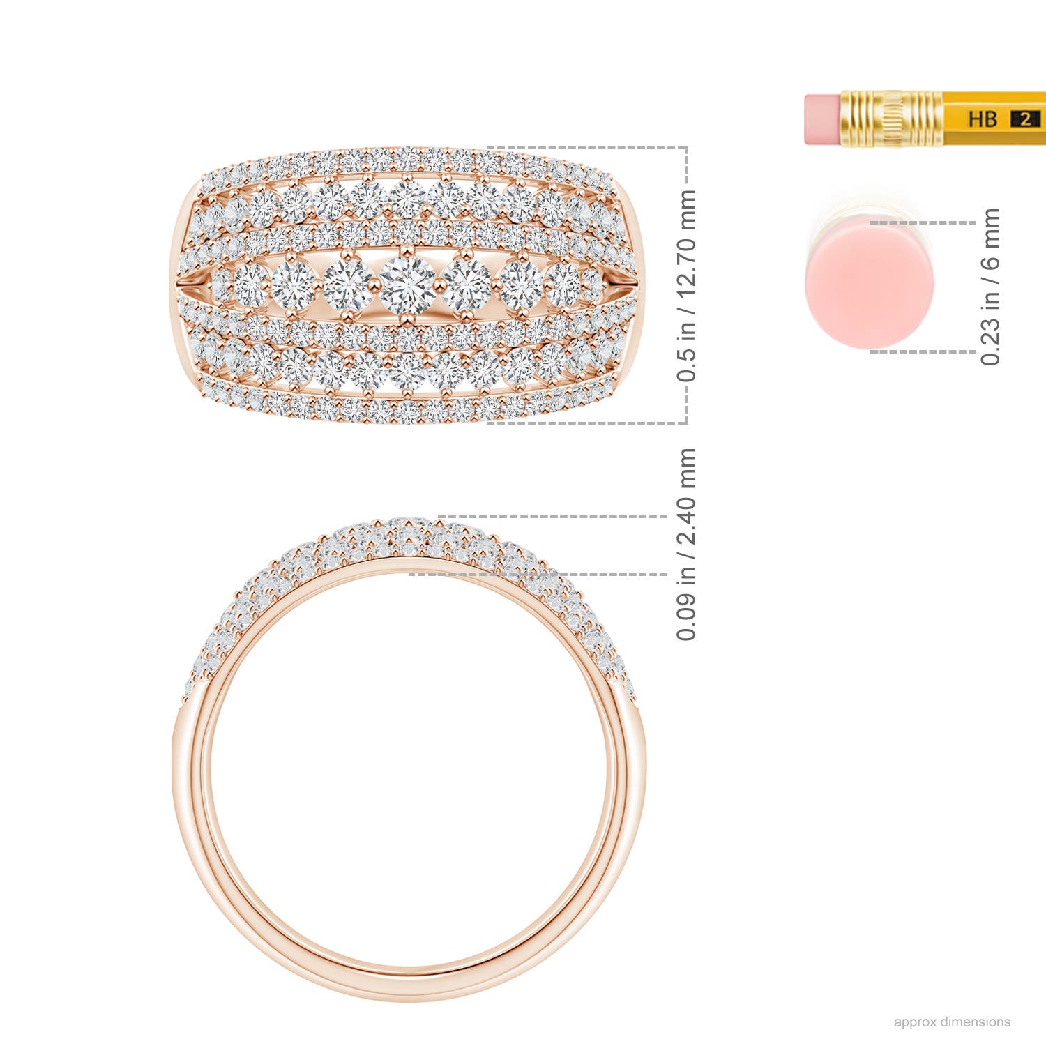 H, SI2 / 1.32 CT / 14 KT Rose Gold