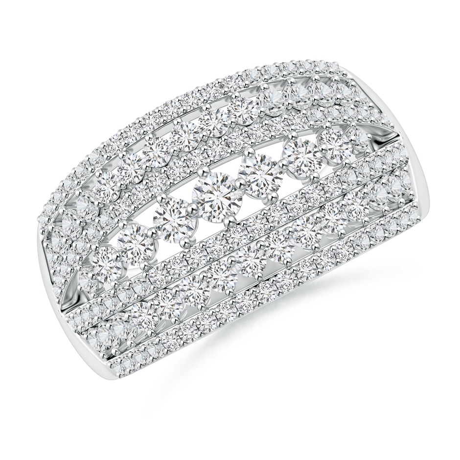 2.5mm HSI2 Multi-Row Graduated Diamond Broad Anniversary Ring in White Gold 