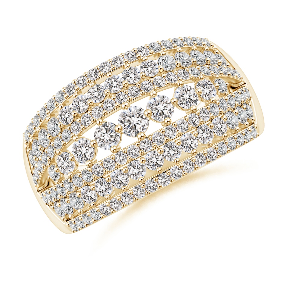 2.5mm IJI1I2 Multi-Row Graduated Diamond Broad Anniversary Ring in Yellow Gold 