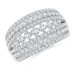 3mm GVS2 Multi-Row Graduated Diamond Broad Anniversary Ring in P950 Platinum