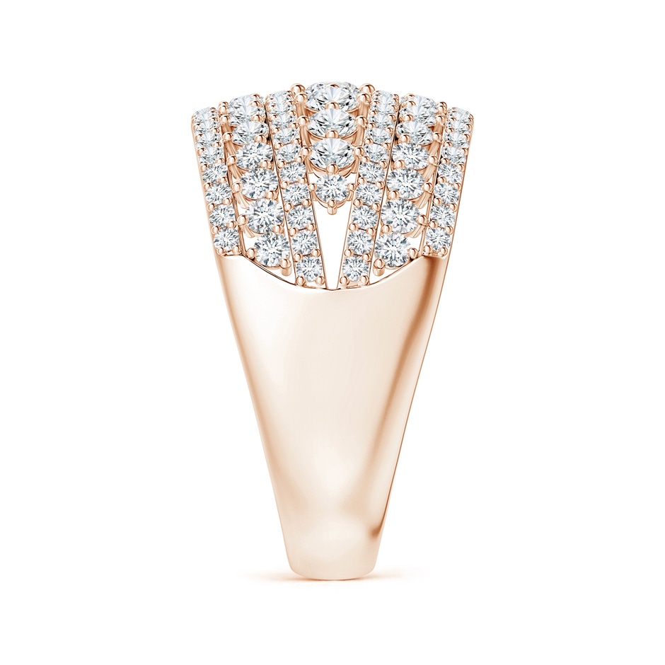 3mm GVS2 Multi-Row Graduated Diamond Broad Anniversary Ring in Rose Gold side-2