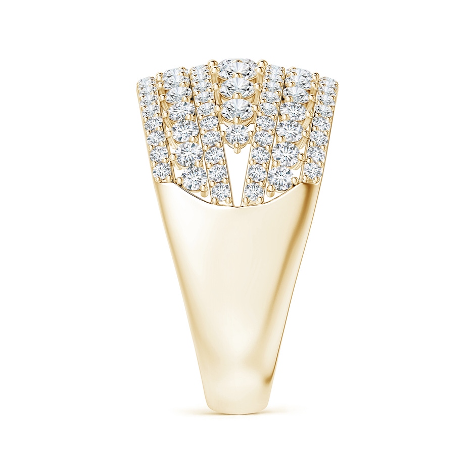 3mm GVS2 Multi-Row Graduated Diamond Broad Anniversary Ring in Yellow Gold side-2