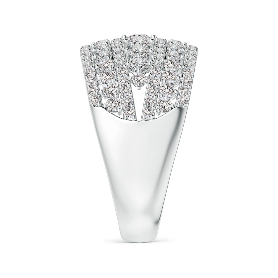 3mm IJI1I2 Multi-Row Graduated Diamond Broad Anniversary Ring in White Gold side-2