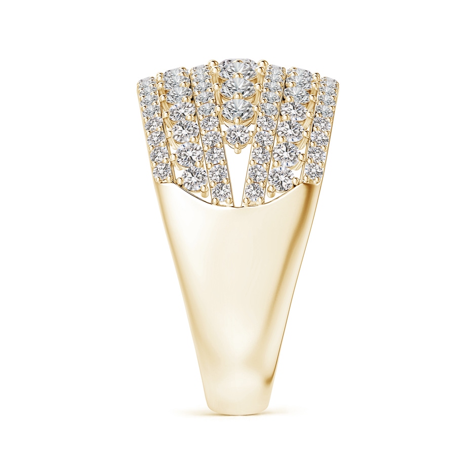 3mm IJI1I2 Multi-Row Graduated Diamond Broad Anniversary Ring in Yellow Gold side-2