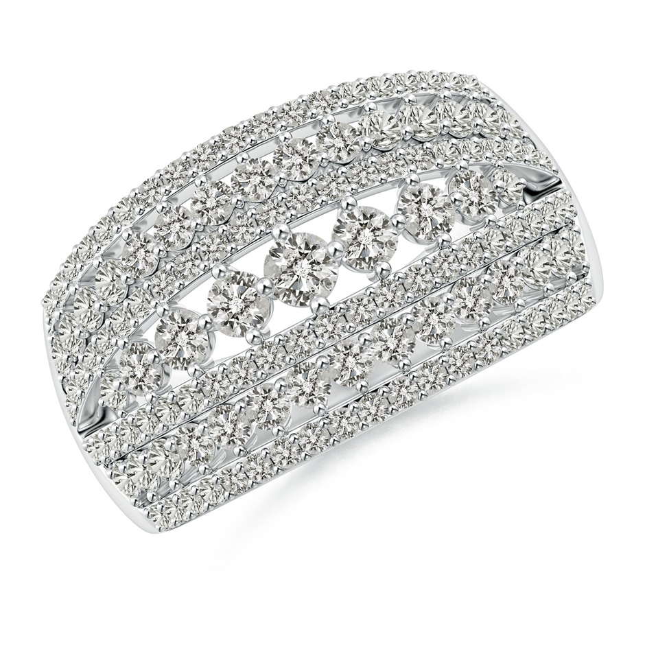 3mm KI3 Multi-Row Graduated Diamond Broad Anniversary Ring in White Gold 